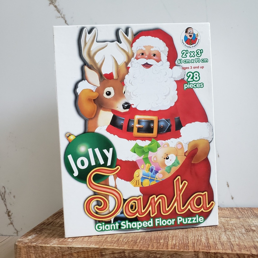 Jolly Santa Giant Shaped Floor Puzzle 28 Piece 2x3 Feet Vintage Rare